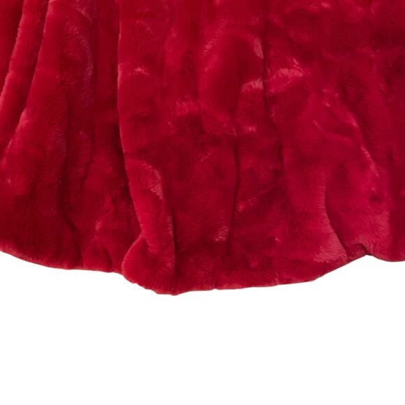 Martha Stewart Faux Fur Christmas Tree Skirt 60in Holiday Red New - Picture 7 of 11
